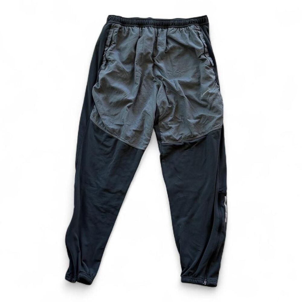 Nike Men's Grey and Black Joggers - Size Large